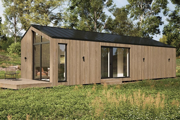 koka moduļu māja stārķis